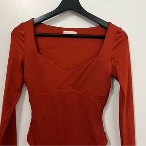 Kookai - orange sweetheart neckline bodysuit - Size AU 1 (XS)